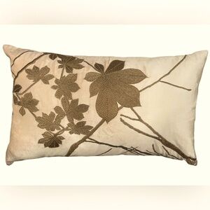 NWT, Blush Velvet Pillow With Gold Basketweave Embroidery by Lili Alessandra